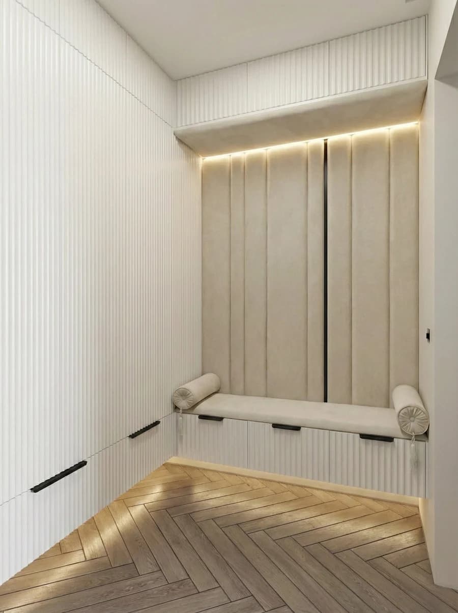 Przedpokój na wymiar z zabudową i siedziskiem – 3homes.pl